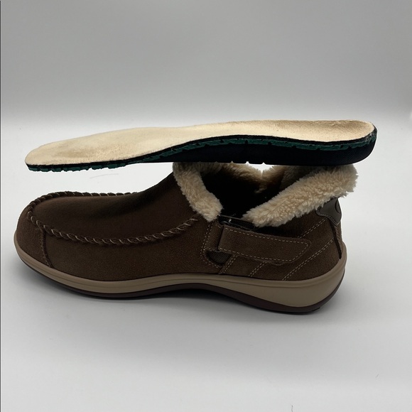 Orthofeet Lorin Womens Brown Suede Slip-On Slippers Faux Fur Lining Size 8.5 - Picture 9 of 11